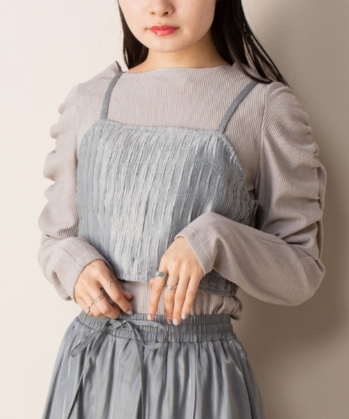 Mysa&Liina(ミーサリーナ)の「ニュアンスカラークラップドデザインビスチェ(ベスト・レディース・カーキ/ベージュ/ブラック/チャコールグレー・M)」の8枚目の写真