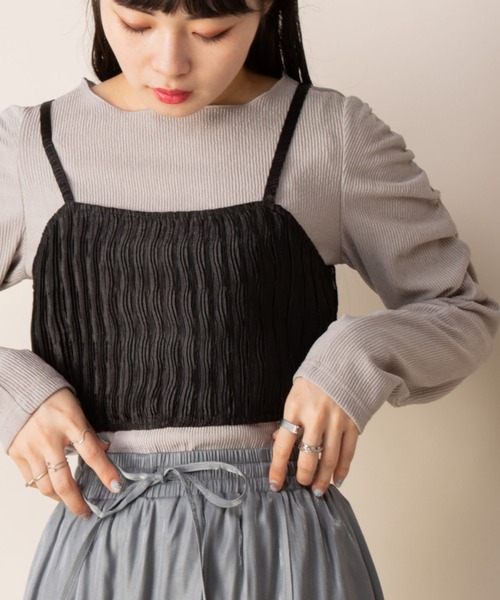 Mysa&Liina(ミーサリーナ)の「ニュアンスカラークラップドデザインビスチェ(ベスト・レディース・カーキ/ベージュ/ブラック/チャコールグレー・M)」の9枚目の写真