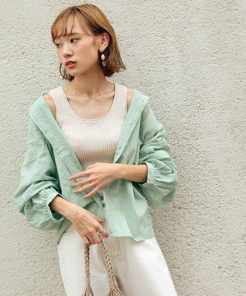 Chillfar（チルファー）の「レース刺繍ロマンティックブラウス（シャツ/ブラウス・レディース・ホワイト/ブラック/グリーン/ラベンダー・MEDIUM/LARGE）」の13枚目の写真