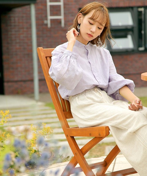 Chillfar（チルファー）の「レース刺繍ロマンティックブラウス（シャツ/ブラウス・レディース・ホワイト/ブラック/グリーン/ラベンダー・MEDIUM/LARGE）」の21枚目の写真