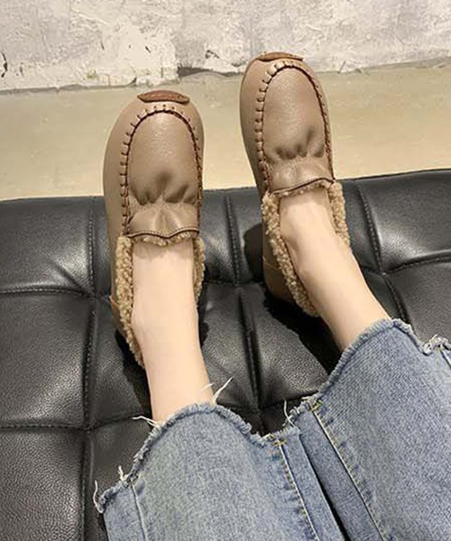 STYLEBLOCK（スタイルブロック）の「内ボアモカシンシューズ（モカシン/デッキシューズ・レディース・カーキ/ブラック/ブラウン・35/38/39/40/36/37）」の9枚目の写真