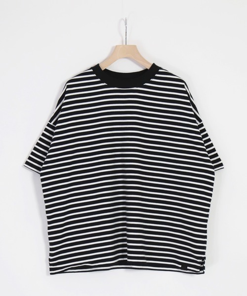 D.M.G.（ドミンゴ）の「[D.M.G / ディーエムジー] 天竺 ボーダードロップショルダーTシャツ（Tシャツ/カットソー・レディース・ホワイト系その他/ブラック系その他・FREE）」の21枚目の写真