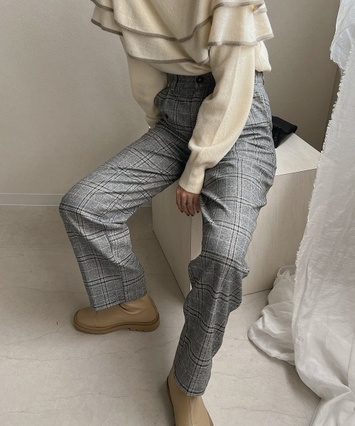 Bab（バブ）の「【WEB限定】配色ステッチセミワイドパンツ / セットアップ（その他パンツ・レディース・ベージュ/A/グレー系その他・M/L/S）」の3枚目の写真