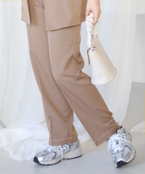 Bab（バブ）の「【WEB限定】配色ステッチセミワイドパンツ / セットアップ（その他パンツ・レディース・ベージュ/A/グレー系その他・M/L/S）」の8枚目の写真