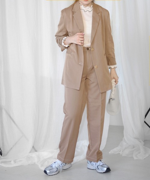 Bab（バブ）の「【WEB限定】配色ステッチセミワイドパンツ / セットアップ（その他パンツ・レディース・ベージュ/A/グレー系その他・M/L/S）」の10枚目の写真