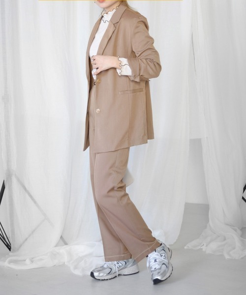 Bab（バブ）の「【WEB限定】配色ステッチセミワイドパンツ / セットアップ（その他パンツ・レディース・ベージュ/A/グレー系その他・M/L/S）」の6枚目の写真