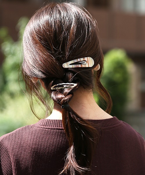 チチカカ（チチカカ）の「シアーボーダーパッチンセットヘアピン（ヘアピン・レディース・ピンク/オレンジ/ブルー・FREE）」の4枚目の写真