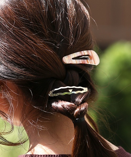 チチカカ（チチカカ）の「シアーボーダーパッチンセットヘアピン（ヘアピン・レディース・ピンク/オレンジ/ブルー・FREE）」の5枚目の写真