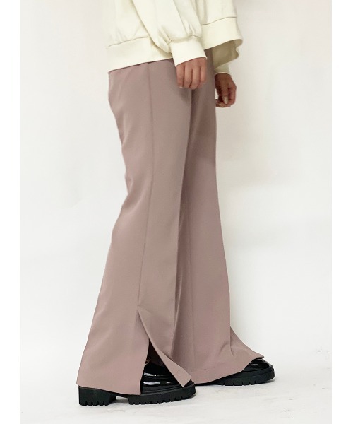 one way（ワンウェイ）の「【oneway】ジョーゼットPUスリットフレアーパンツ（その他パンツ・レディース・ブラック/ライトピンク/ベージュ・FREE）」の7枚目の写真