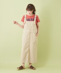 CUBE SUGAR | ムラ糸 バックサテン サロペットスカート(ジャンパースカート)