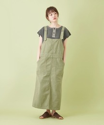 CUBE SUGAR | ムラ糸 バックサテン サロペットスカート(ジャンパースカート)