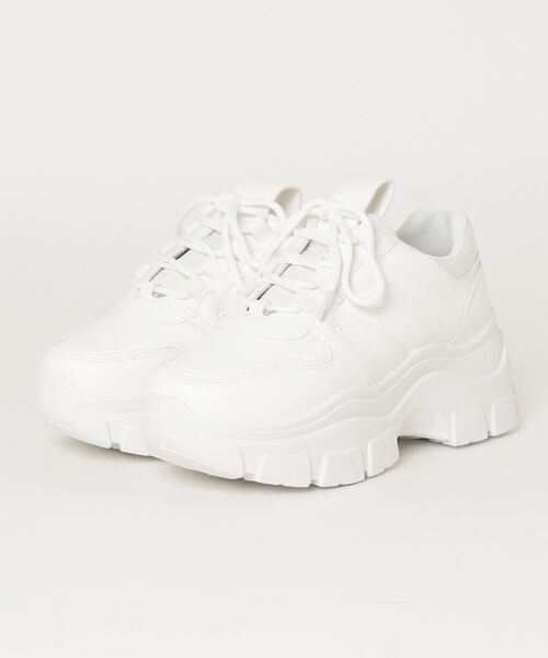 LOVEHUNTER(ラブハンター)の「Love Hunter / 軽量 厚底ダッドスニーカー《約6.5cmソール》(1545)ホワイトスニーカー(スニーカー・レディース・ホワイト/ブラック/ブラック×ブラック・LL/M/L/S/40/41/42/43/SS/44)」の7枚目の写真