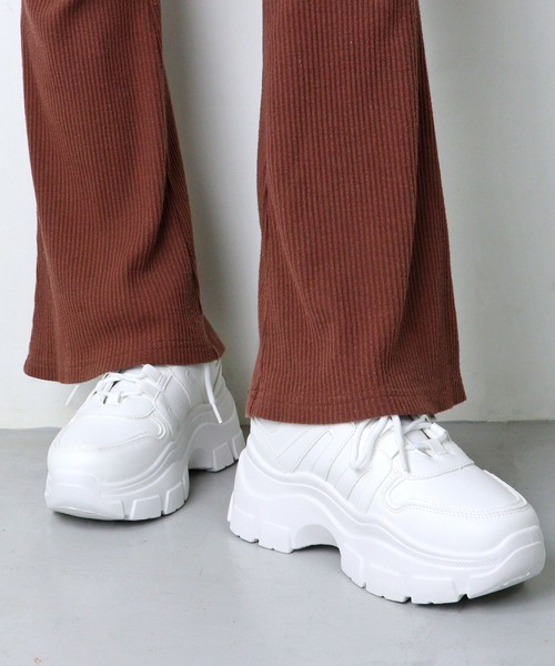 LOVEHUNTER(ラブハンター)の「Love Hunter / 軽量 厚底ダッドスニーカー《約6.5cmソール》(1545)ホワイトスニーカー(スニーカー・レディース・ホワイト/ブラック/ブラック×ブラック・LL/M/L/S/40/41/42/43/SS/44)」の10枚目の写真