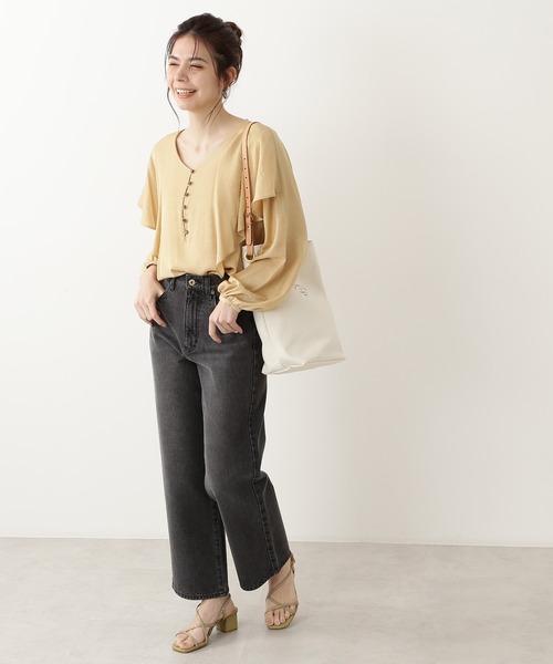 N.（N. Natural Beauty Basic）（エヌエヌナチュラルビューティーベーシック）の「ケープラッフルブラウス（シャツ/ブラウス・レディース・ホワイト/ブラック/イエロー・MEDIUM）」の12枚目の写真