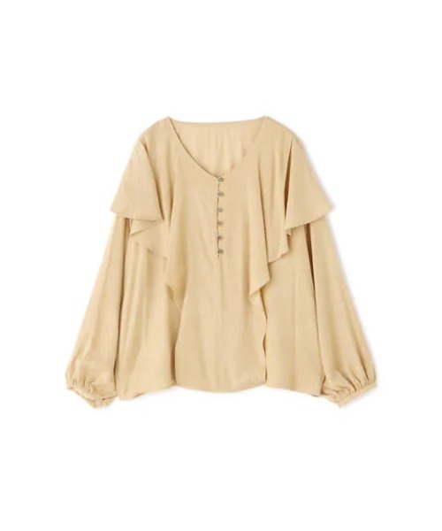 N.（N. Natural Beauty Basic）（エヌエヌナチュラルビューティーベーシック）の「ケープラッフルブラウス（シャツ/ブラウス・レディース・ホワイト/ブラック/イエロー・MEDIUM）」の14枚目の写真