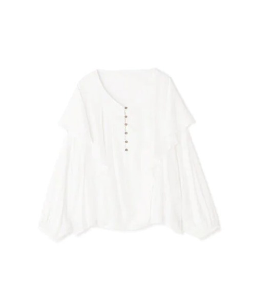 N.（N. Natural Beauty Basic）（エヌエヌナチュラルビューティーベーシック）の「ケープラッフルブラウス（シャツ/ブラウス・レディース・ホワイト/ブラック/イエロー・MEDIUM）」の18枚目の写真