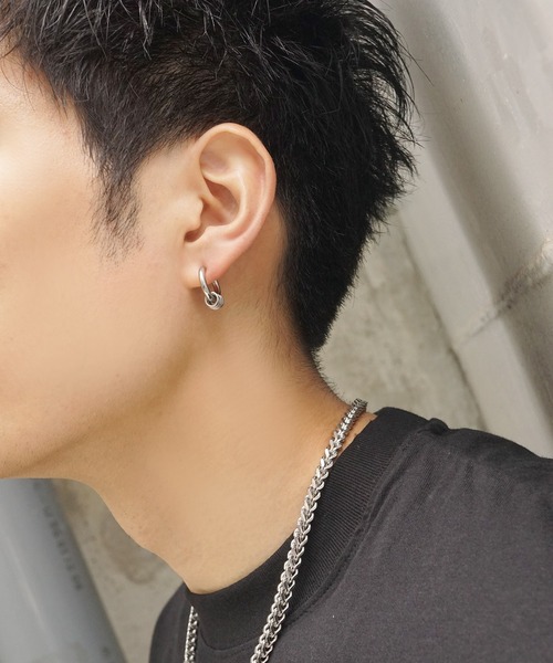 SBG（エスビー）の「SBG 5連リングフープピアス（ピアス（両耳用）・メンズ・シルバー/ゴールド/ブラック・L/M/S/#19）」の11枚目の写真