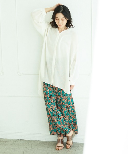 LEPSIM(レプシィム)の「シアーチュニックブラウス 934813(シャツ/ブラウス・レディース・ブラック/オフホワイト/モカ/ブルーグリーン・FREE)」の12枚目の写真