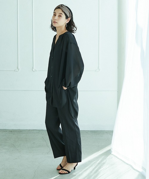 LEPSIM(レプシィム)の「シアーチュニックブラウス 934813(シャツ/ブラウス・レディース・ブラック/オフホワイト/モカ/ブルーグリーン・FREE)」の8枚目の写真