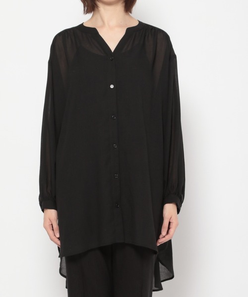 LEPSIM(レプシィム)の「シアーチュニックブラウス 934813(シャツ/ブラウス・レディース・ブラック/オフホワイト/モカ/ブルーグリーン・FREE)」の18枚目の写真