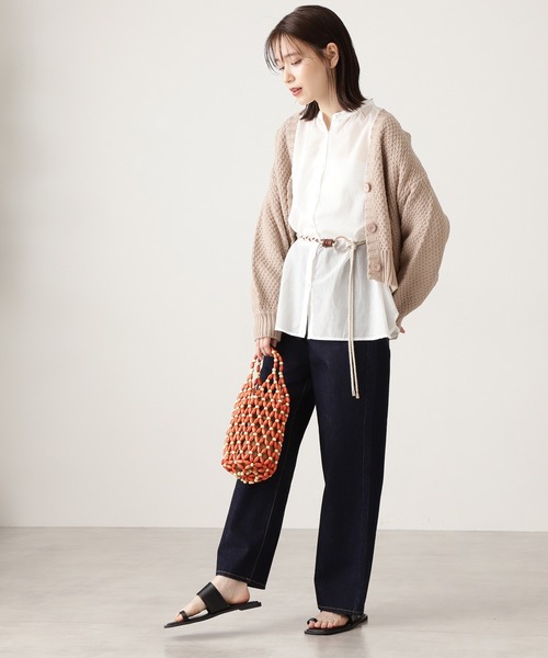 N.（N. Natural Beauty Basic）（エヌエヌナチュラルビューティーベーシック）の「◆ティアードパフスリーブブラウス（シャツ/ブラウス・レディース・ブラック/オフホワイト/モーブ系・MEDIUM）」の5枚目の写真