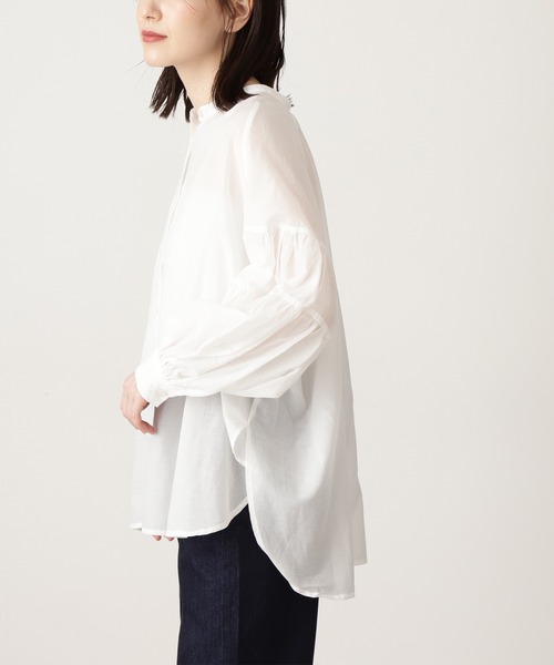 N.（N. Natural Beauty Basic）（エヌエヌナチュラルビューティーベーシック）の「◆ティアードパフスリーブブラウス（シャツ/ブラウス・レディース・ブラック/オフホワイト/モーブ系・MEDIUM）」の10枚目の写真