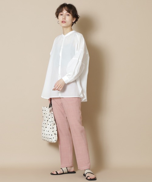 N.（N. Natural Beauty Basic）（エヌエヌナチュラルビューティーベーシック）の「◆ティアードパフスリーブブラウス（シャツ/ブラウス・レディース・ブラック/オフホワイト/モーブ系・MEDIUM）」の12枚目の写真