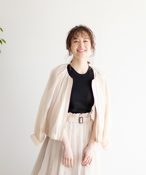 Emilyan（エミリアン）の「【2021SS】シアーブルゾン（ブルゾン・レディース・グレー/グリーン/アイボリー・9号）」の2枚目の写真