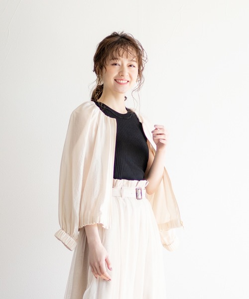 Emilyan（エミリアン）の「【2021SS】シアーブルゾン（ブルゾン・レディース・グレー/グリーン/アイボリー・9号）」の4枚目の写真