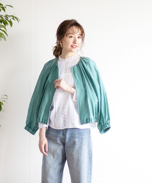 Emilyan（エミリアン）の「【2021SS】シアーブルゾン（ブルゾン・レディース・グレー/グリーン/アイボリー・9号）」の11枚目の写真