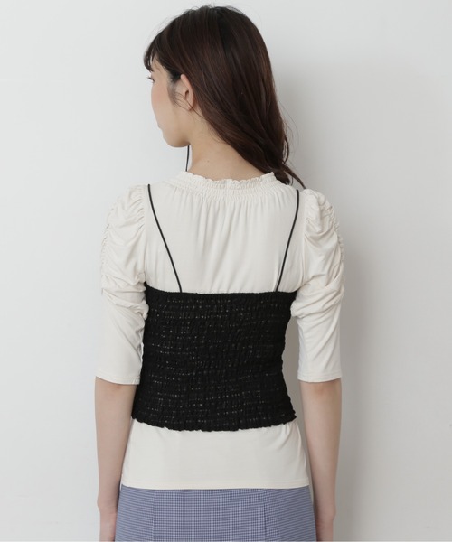 FREE'S MART（フリーズマート）の「◆シアーキャミセット半袖パワショルカットソー（Tシャツ/カットソー・レディース・ホワイト/ホワイト系その他/ピンク・FREE）」の10枚目の写真