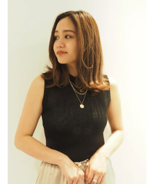 EVRIS（エヴリス）の「シアーニットタンクプルオーバー（タンクトップ・レディース・ブラック/ピンク/アイボリー・FREE）」の3枚目の写真