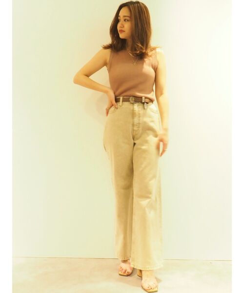 EVRIS（エヴリス）の「シアーニットタンクプルオーバー（タンクトップ・レディース・ブラック/ピンク/アイボリー・FREE）」の4枚目の写真