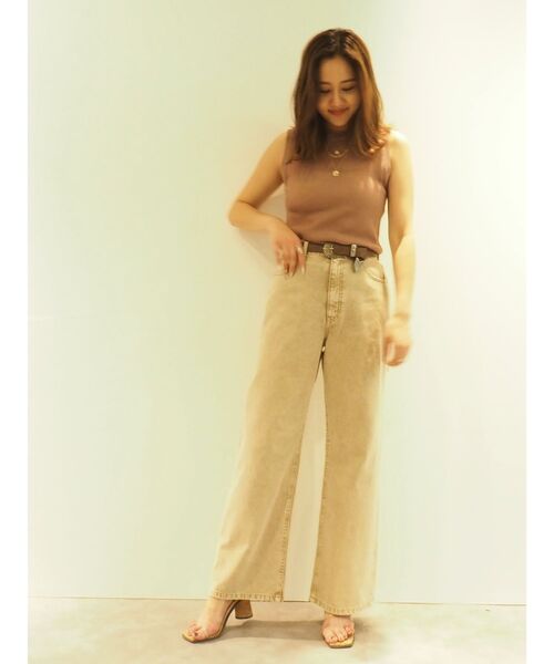 EVRIS（エヴリス）の「シアーニットタンクプルオーバー（タンクトップ・レディース・ブラック/ピンク/アイボリー・FREE）」の6枚目の写真