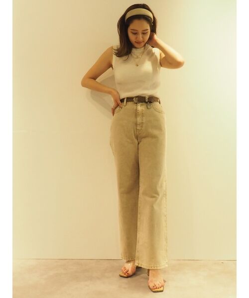 EVRIS（エヴリス）の「シアーニットタンクプルオーバー（タンクトップ・レディース・ブラック/ピンク/アイボリー・FREE）」の7枚目の写真