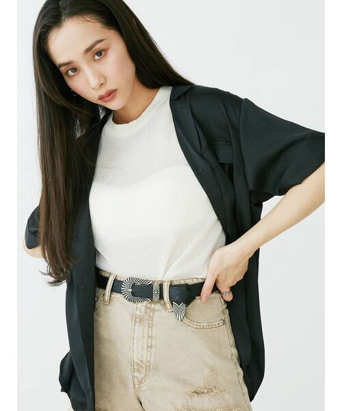 EVRIS（エヴリス）の「シアーニットタンクプルオーバー（タンクトップ・レディース・ブラック/ピンク/アイボリー・FREE）」の17枚目の写真