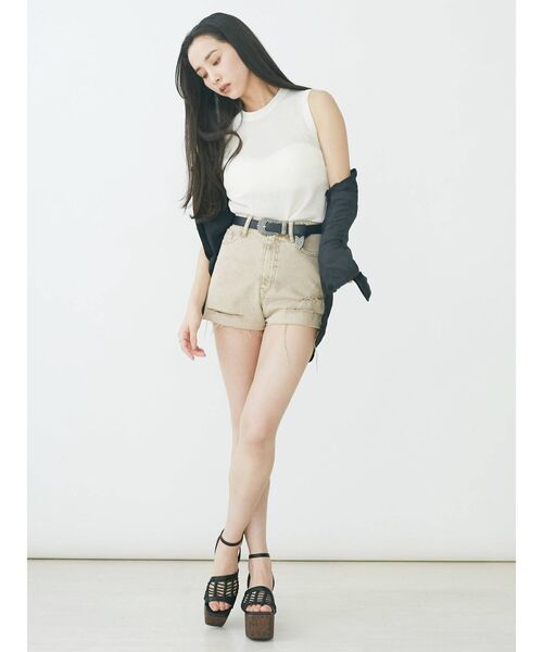 EVRIS（エヴリス）の「シアーニットタンクプルオーバー（タンクトップ・レディース・ブラック/ピンク/アイボリー・FREE）」の18枚目の写真