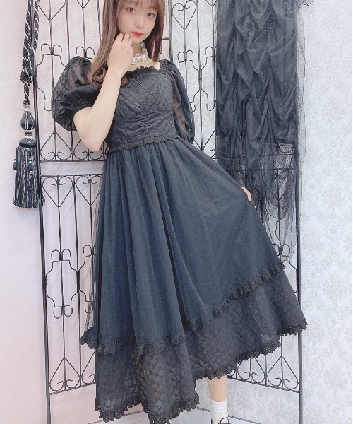 Swankiss(スワンキス)の「PN flower cotton O/P(ワンピース・レディース・ホワイト/サックスブルー/ピンク/ブラック・FREE)」の12枚目の写真