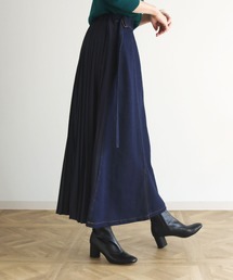 vingtrois | 【vingtrois】プリーツドッキングステッチデニムスカート(スカート)