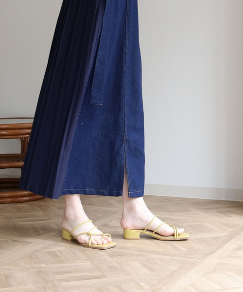 vingtrois(バントロア)の「【vingtrois】プリーツドッキングステッチデニムスカート(スカート・レディース・ブラック/ネイビー・M)」の14枚目の写真