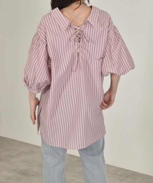 w closet（ダブルクローゼット）の「ストライプ2WAYシャツ（シャツ