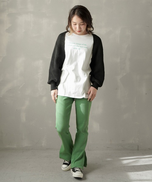 SPINNS（スピンズ）の「【ZOZO限定カラー&サイズ展開】リブ フレア イージーパンツ（その他パンツ・レディース・ミント/ブルー/アッシュ/オレンジ/イエロー/アイボリー/ブラック/グリーン/ベージュ/ピンク・M/S）」の14枚目の写真