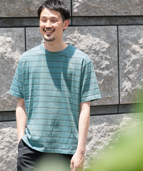 URBAN RESEARCH DOORS（アーバンリサーチドアーズ）の「マルチボーダーショートスリーブTシャツ（Tシャツ/カットソー・メンズ・ホワイト/ネイビー/ブルー/グリーン・40/38）」の3枚目の写真