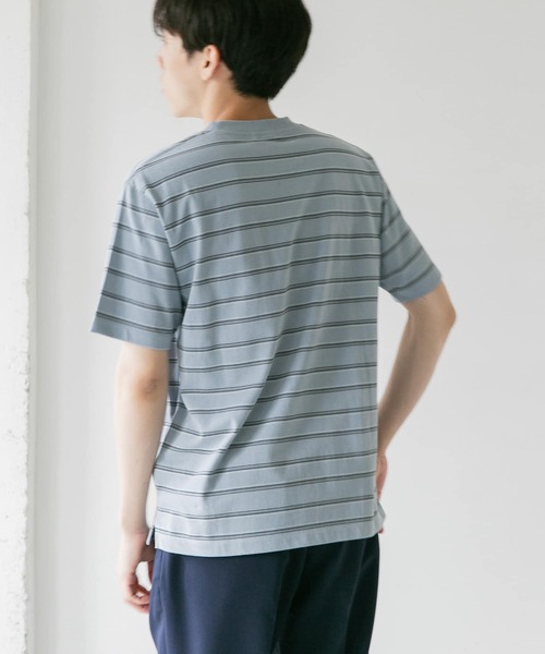 URBAN RESEARCH DOORS（アーバンリサーチドアーズ）の「マルチボーダーショートスリーブTシャツ（Tシャツ/カットソー・メンズ・ホワイト/ネイビー/ブルー/グリーン・40/38）」の8枚目の写真