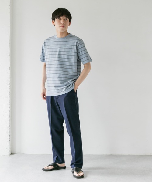 URBAN RESEARCH DOORS（アーバンリサーチドアーズ）の「マルチボーダーショートスリーブTシャツ（Tシャツ/カットソー・メンズ・ホワイト/ネイビー/ブルー/グリーン・40/38）」の9枚目の写真