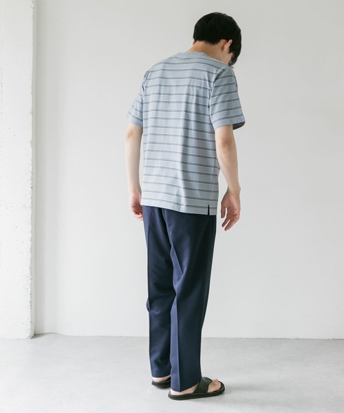 URBAN RESEARCH DOORS（アーバンリサーチドアーズ）の「マルチボーダーショートスリーブTシャツ（Tシャツ/カットソー・メンズ・ホワイト/ネイビー/ブルー/グリーン・40/38）」の10枚目の写真