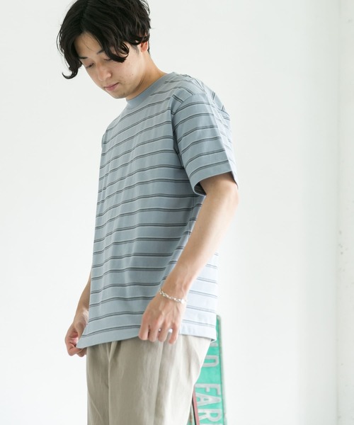 URBAN RESEARCH DOORS（アーバンリサーチドアーズ）の「マルチボーダーショートスリーブTシャツ（Tシャツ/カットソー・メンズ・ホワイト/ネイビー/ブルー/グリーン・40/38）」の12枚目の写真