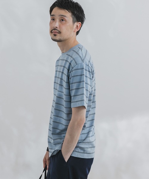 URBAN RESEARCH DOORS（アーバンリサーチドアーズ）の「マルチボーダーショートスリーブTシャツ（Tシャツ/カットソー・メンズ・ホワイト/ネイビー/ブルー/グリーン・40/38）」の18枚目の写真