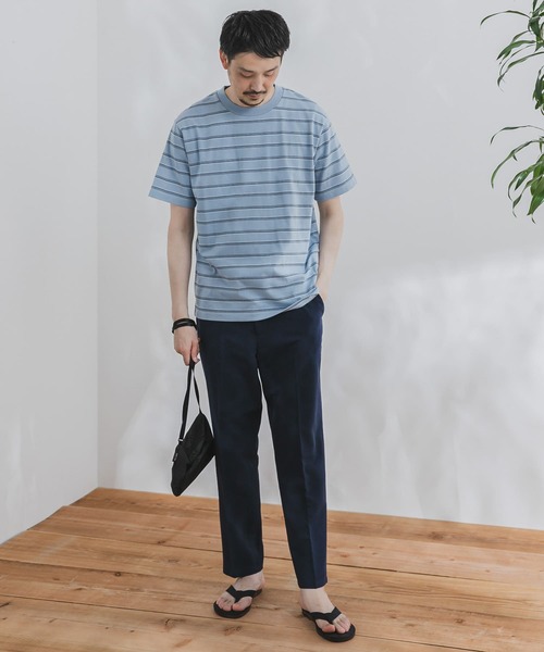 URBAN RESEARCH DOORS（アーバンリサーチドアーズ）の「マルチボーダーショートスリーブTシャツ（Tシャツ/カットソー・メンズ・ホワイト/ネイビー/ブルー/グリーン・40/38）」の20枚目の写真