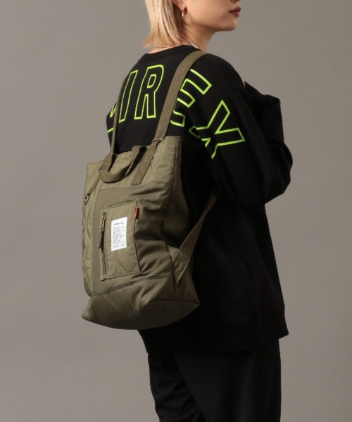 AVIREX（アヴィレックス）の「【直営店限定】2WAY QUILTING DAYPACK/ 2ウェイ キルティングデイパック（バックパック/リュック・レディース・ブラック/オリーブ・FREE）」の9枚目の写真